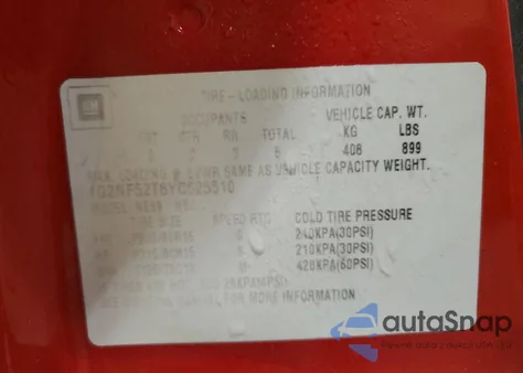 2000 Pontiac Grand Am Se1 из США, поврежденный, VIN 1G2NF52T6YC525510